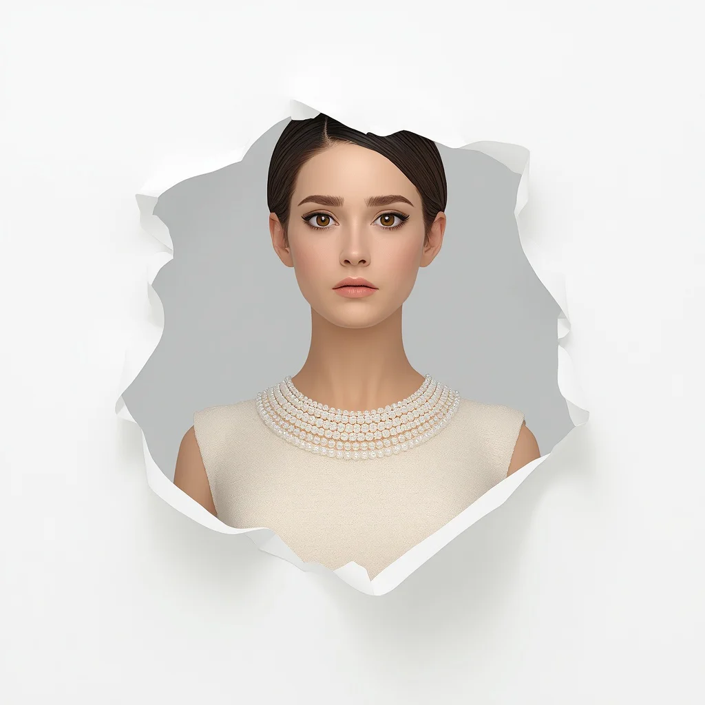 A Confused Woman in a Sophisticated Pearl Embellished Mini Dress | Ultra-clean High-resolution Sharp
