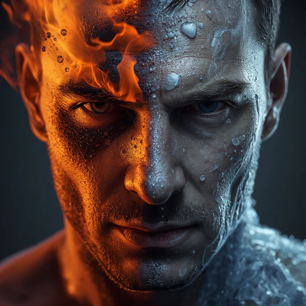 A Hyperrealistic Portrait: The Dichotomy of Fire and Ice | ChatGPT Image 2