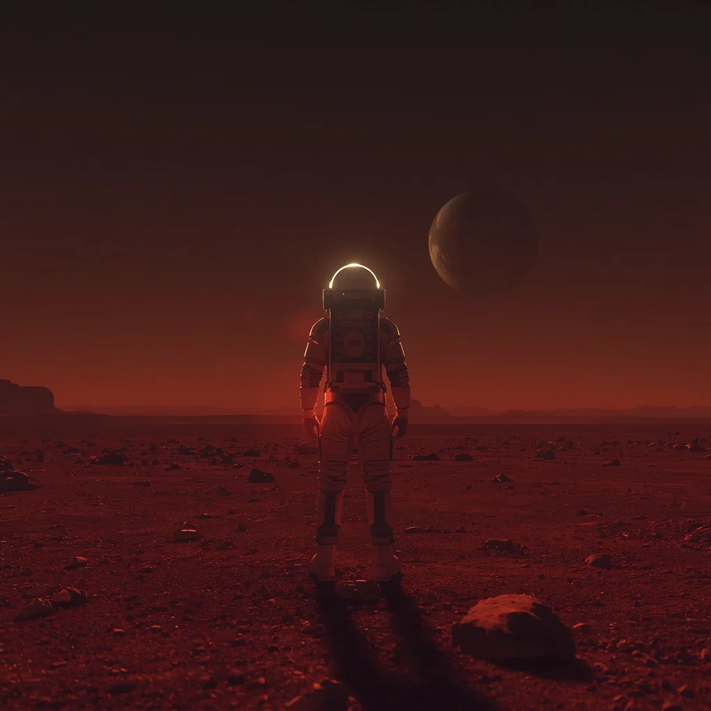 A Lone Astronaut’s Reflective Moment on a Martian Landscape | Prompt for Gemini AI Indian style