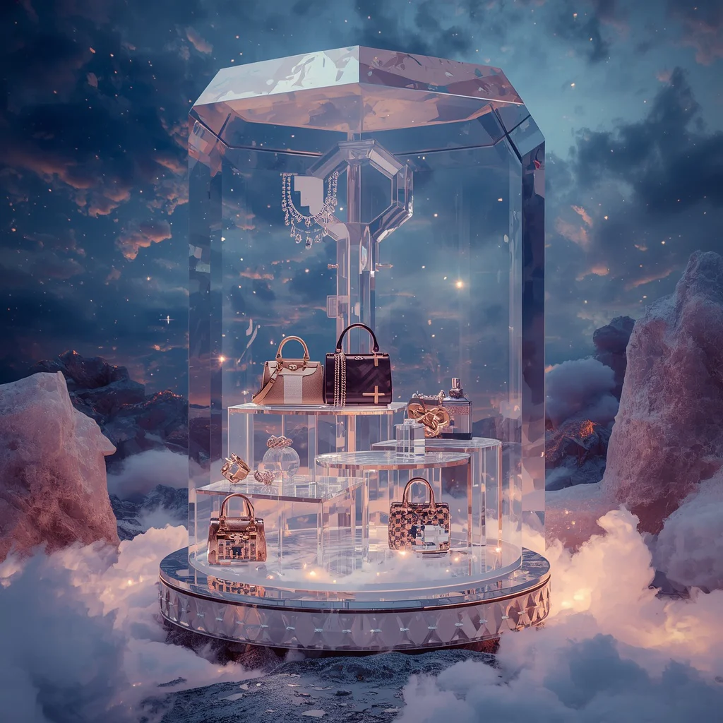 Designer Collection Hidden Inside Giant Floating Crystal Treasure Key | Colossal Crystal Key