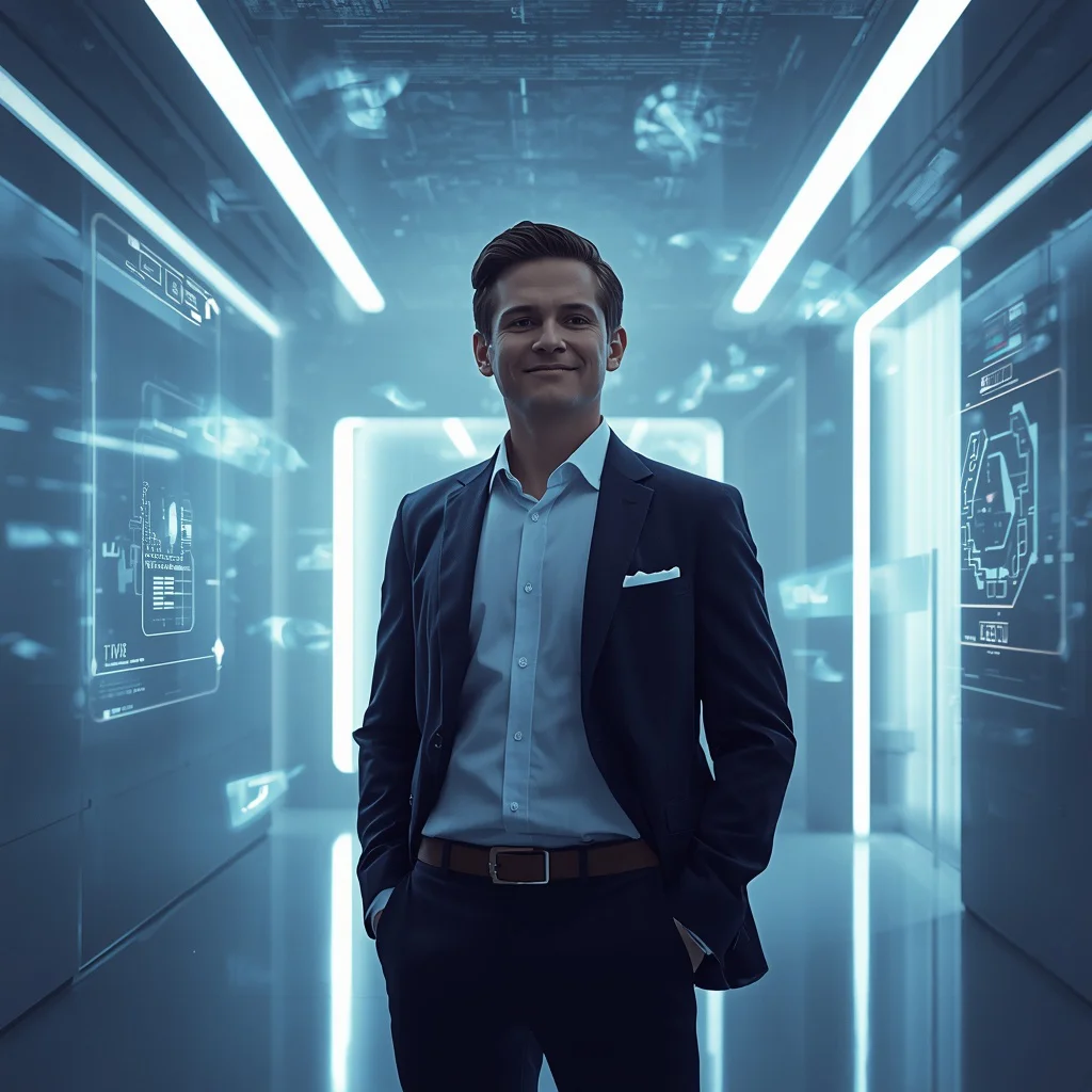 Future Architect: A Man’s Vision in a Sleek Urban Lab | Indian men prompt love