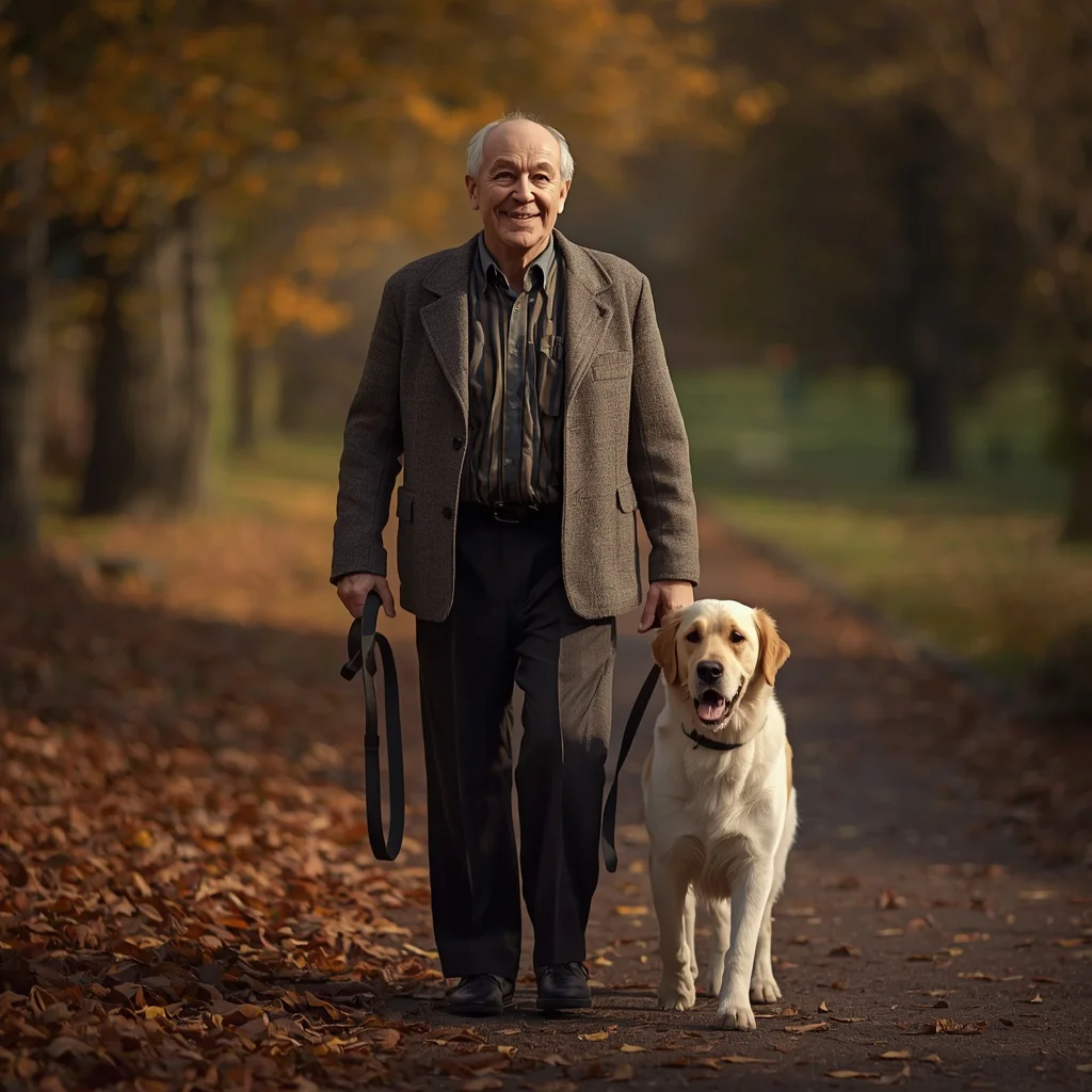 Old Man and His Dog: A Heartwarming Bond in Autumn | chatgpt photo editing prompts trending instagram download