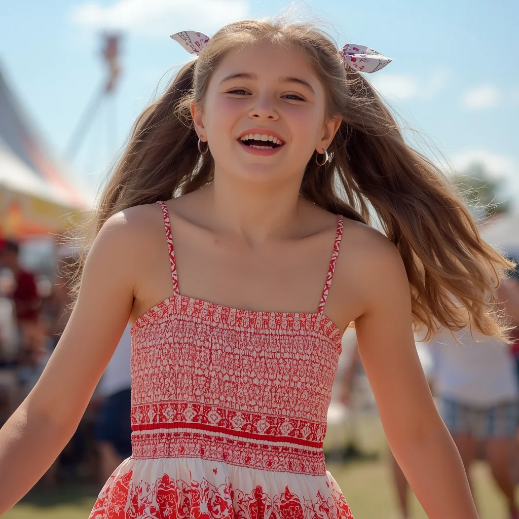 Playful Western Charm: A Bandana Print Sundress for a Summer Festival | prompt for girl pic ChatGPT