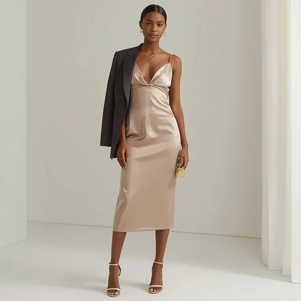 Sleek Satin Slip Dress with a Modern Edge | Trending prompt in Instagram 2026