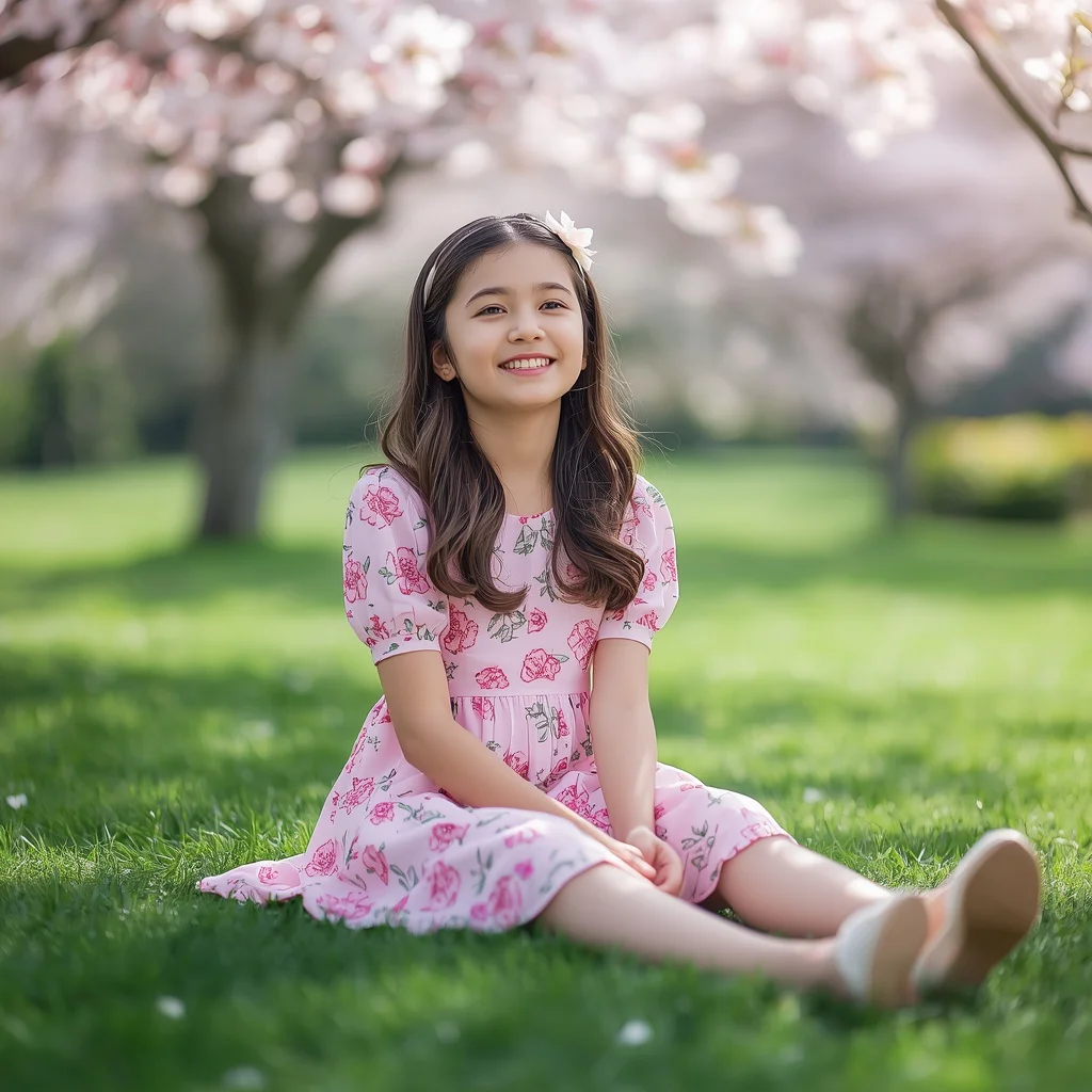 Sweet Floral Empire Waist Dress for a Youthful Spring Picnic | trending prompt in instagram ai photo