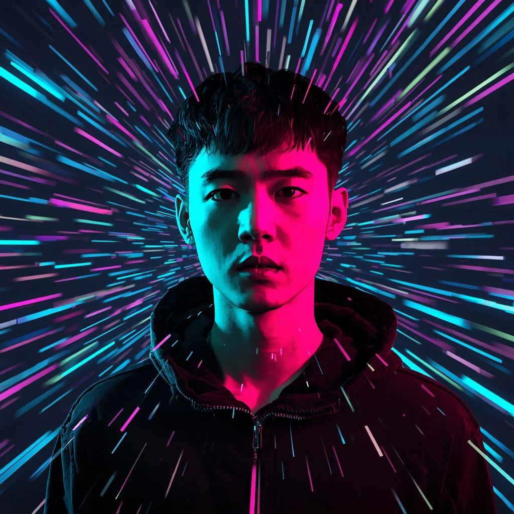 Techno Neon Pixel