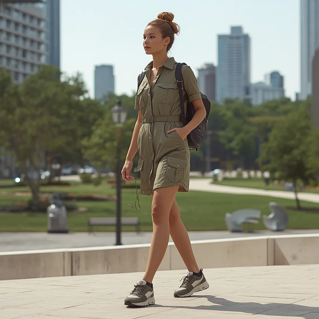 Urban Safari Chic in a Utility Dress with Modern Accessories | New Instagram trend prompt for girl