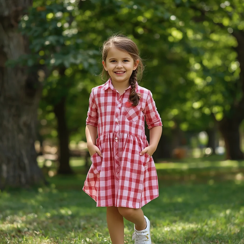 Western Dress for Girls: A Gingham Shirt Dress with Pockets | instagram prompt for pic