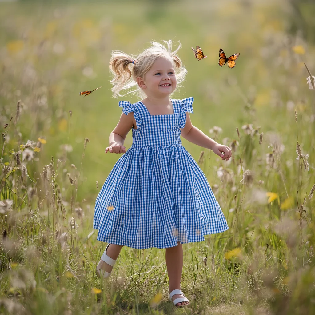 Western Dress for Girls: A Gingham Sundress with Bow Details | Gemini traditional prompt pdf download