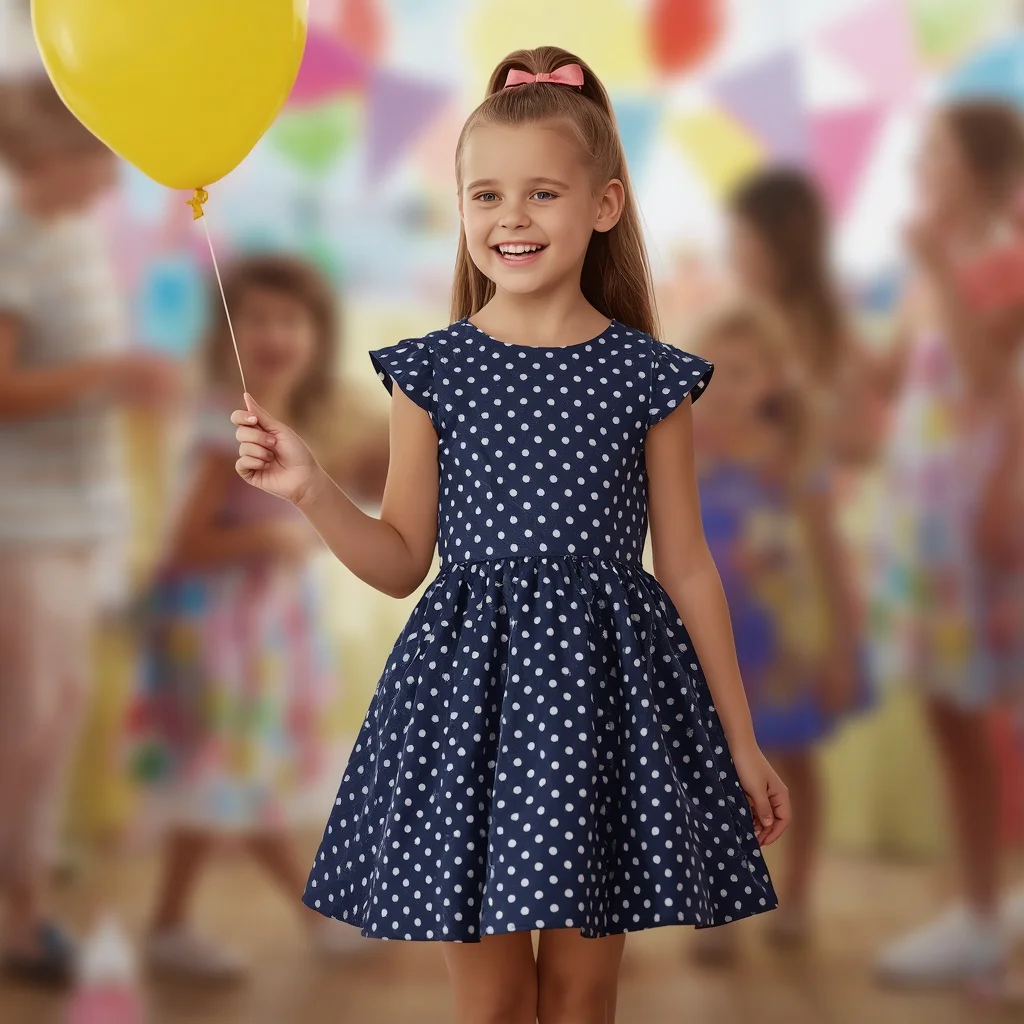 Youthful Polka Dot Dress for a Cheerful Birthday Celebration | Trending gemini prompt instagram