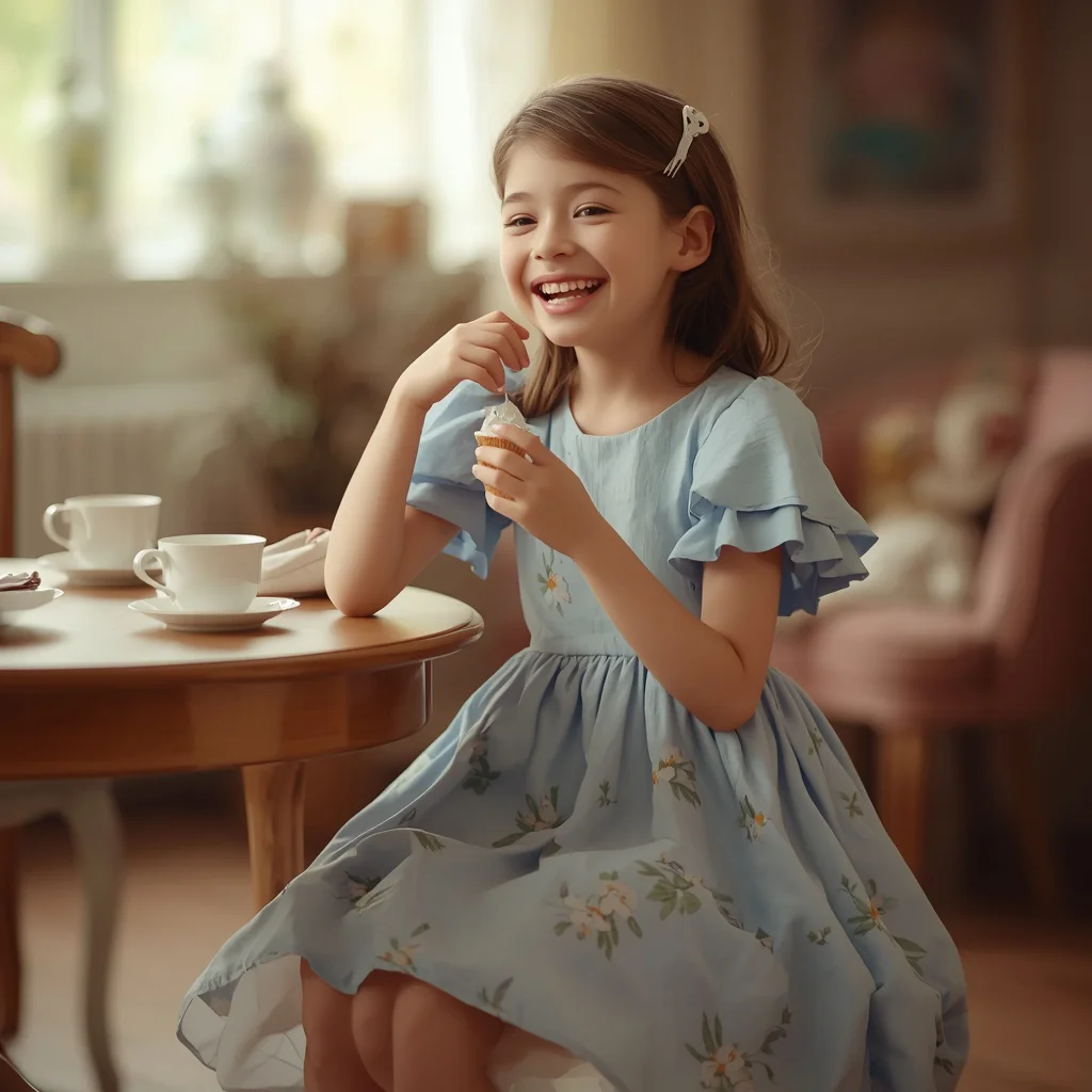 Youthful Ruffle Sleeve Dress for a Playful Afternoon Tea | ChatGPT Prompt